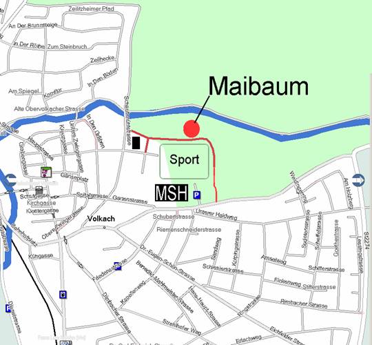 Anfahrtskarte Maibaum Volkach